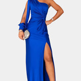 Charlotte Vestido Asimétrico Drapado Seda Exclusivo