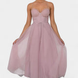 Eileen Vestido Midi De Tul Elegante Con Corsé Exclusivo