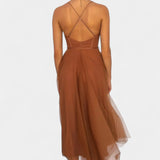 Eileen Vestido Midi De Tul Elegante Con Corsé Exclusivo