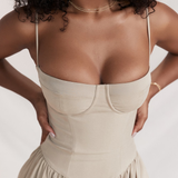 Felicity Vestido Midi Corsé Sin Mangas Colección Exclusiva
