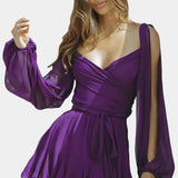 Skylar Vestido Mini Con Escote V Mangas Vaporosas Colección