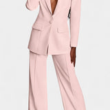 Marnie Conjunto a Medida Blazer y Pantalones de Pierna Ancha