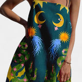 Johann Vestido Mini con Cadena de Lujo Estampado Abstracto