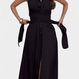 Meryl Vestido Camisero de Botones Lazo Ajustable Premium