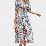 Georgina Vestido Midi Floral Escote En V Colección Privada
