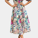 Georgina Vestido Midi Floral Escote En V Colección Privada