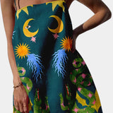 Johann Vestido Mini con Cadena de Lujo Estampado Abstracto