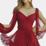 Skylar Vestido Mini Con Escote V Mangas Vaporosas Colección