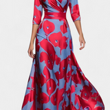 Lauren Vestido Maxi Envolvente Floral Colección Exclusiva