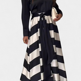 Nessia Vestido Camisero Largo Rayas Cinturón Luxe Exclusivo