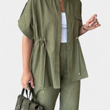Lani Conjunto Camisa Pantalones Algodón y Lino Exclusivo