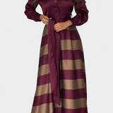 Nessia Vestido Camisero Largo Rayas Cinturón Luxe Exclusivo