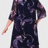 Shriley Vestido Gasa Exclusivo Estampado Midnight Swirl
