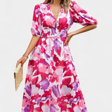 Georgina Vestido Midi Floral Escote En V Colección Privada