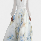 Eliane Vestido Largo Estampado Floral Acuarela Exclusivo