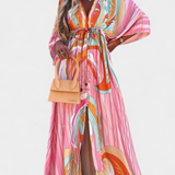 Joelle Vestido Maxi Arcoíris Manga Murciélago Privado