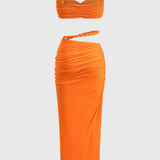 Estela Conjunto De Falda Chiffon Plisado Exclusiva
