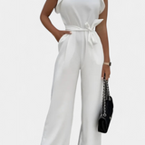 Shalonda Mono Elegante Sin Mangas Con Lazo Exclusivo