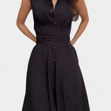 Meryl Vestido Camisero de Botones Lazo Ajustable Premium