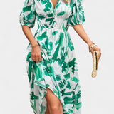 Georgina Vestido Midi Floral Escote En V Colección Privada