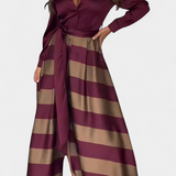 Nessia Vestido Camisero Largo Rayas Cinturón Luxe Exclusivo