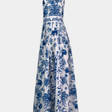 Shante Vestido Aline Estampado Porcelana Edición Solapa
