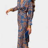 Elara Vestido Maxi Escote en V con Nudo Colección Limitada