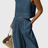 Avelina Conjunto Minimalista Algodón Y Lino Exclusivo