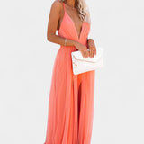Gergana Vestido Maxi de Tul Sin Mangas Exclusivo Elegante