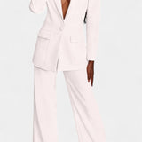 Marnie Conjunto a Medida Blazer y Pantalones de Pierna Ancha