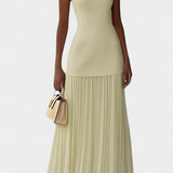 Silvana Vestido De Noche Maxi De Gasa Con Pliegues Selecto