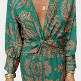 Elara Vestido Maxi Escote en V con Nudo Colección Limitada