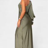 Charlotte Vestido Asimétrico Drapado Seda Exclusivo