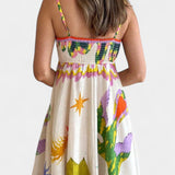 Arlene Vestido Midi en Lino Mezcla Impreso Limitada