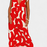 Asela Vestido Estampado Mixi Con Escote En V Exclusivo