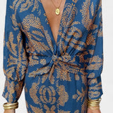Elara Vestido Maxi Escote en V con Nudo Colección Limitada