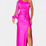 Charlotte Vestido Asimétrico Drapado Seda Exclusivo