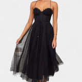 Eileen Vestido Midi De Tul Elegante Con Corsé Exclusivo