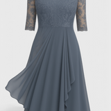 Abby Vestido Midi Bordado Chiffon Ilusorio Exclusivo