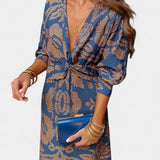 Elara Vestido Maxi Escote en V con Nudo Colección Limitada