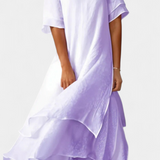 Eloise Vestido Algodón Premium En Capas Elegante Exclusivo
