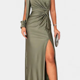 Charlotte Vestido Asimétrico Drapado Seda Exclusivo