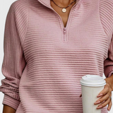 Helene Jersey Luxe Exclusivo Cuello En V Cremallera