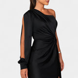 Charlotte Vestido Asimétrico Drapado Seda Exclusivo