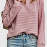 Helene Jersey Luxe Exclusivo Cuello En V Cremallera