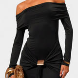 Kiah Vestido Maxi Off Shoulder Colección Exclusiva Elegante