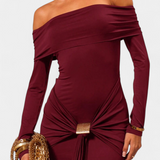 Kiah Vestido Maxi Off Shoulder Colección Exclusiva Elegante