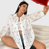 Rhiannon Blusa Exclusiva de Algodón Bordada con Corazones