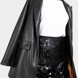 Falda Mini De Lentejuelas Brillo Exclusiva Negro Dorado