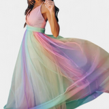 Gretchen Vestido Maxi Rayas Multicolor Escote V Exclusivo